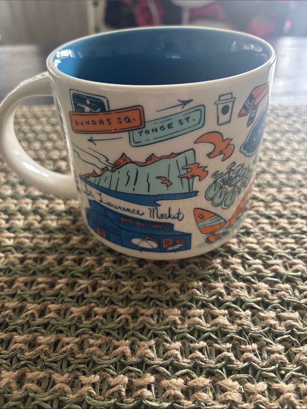 Blue-Interior Illustrated City Mug - Unbranded